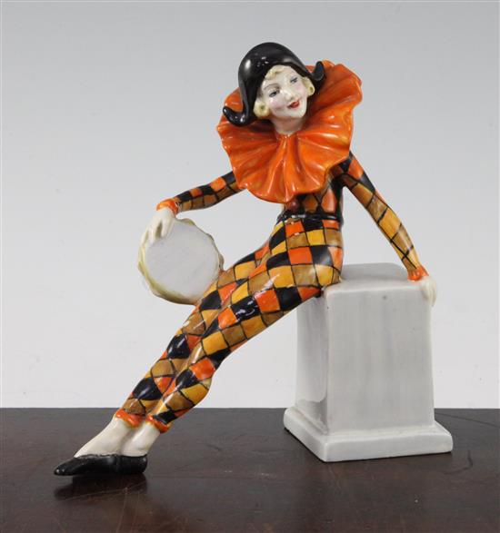 A rare Wade Art Deco enamelled porcelain figure of Anita, c.1938, 16cm